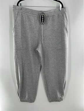 Scoop Women’s XXL Scuba Barrel Pant Gray Sweat Pants Pockets NWT 002